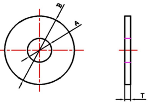 大垫圈 A 级 GB/T96.1-2002 2D 工程图纸,国标 A 级加大平垫圈尺寸示意图,宜路工业紧固系统(上海)有限公司
